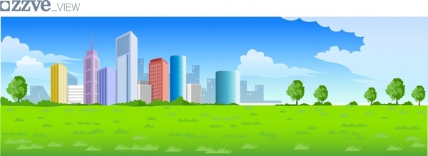 600x219 City Free Vector Download