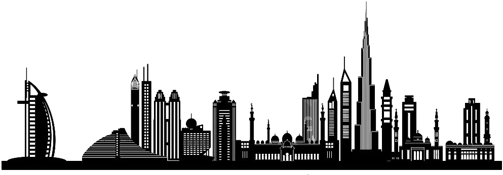 993x347 Hd Dubai Silhouette Clip Art City Building