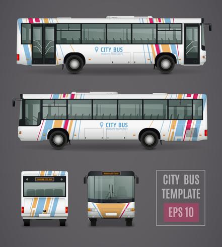 441x490 City Bus Template In Realistic Style