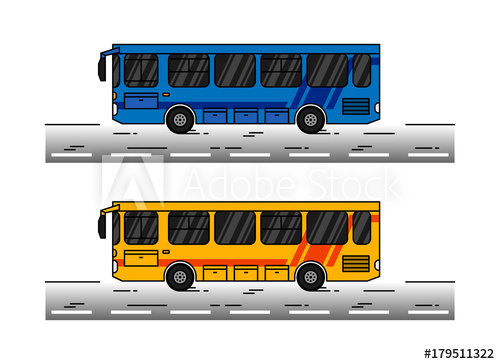 500x364 City Bus Vector Illustration Public Transport Bus Line Art