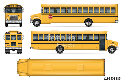 500x334 School Bus Vector Mock Up Isolated Template Of City Transport