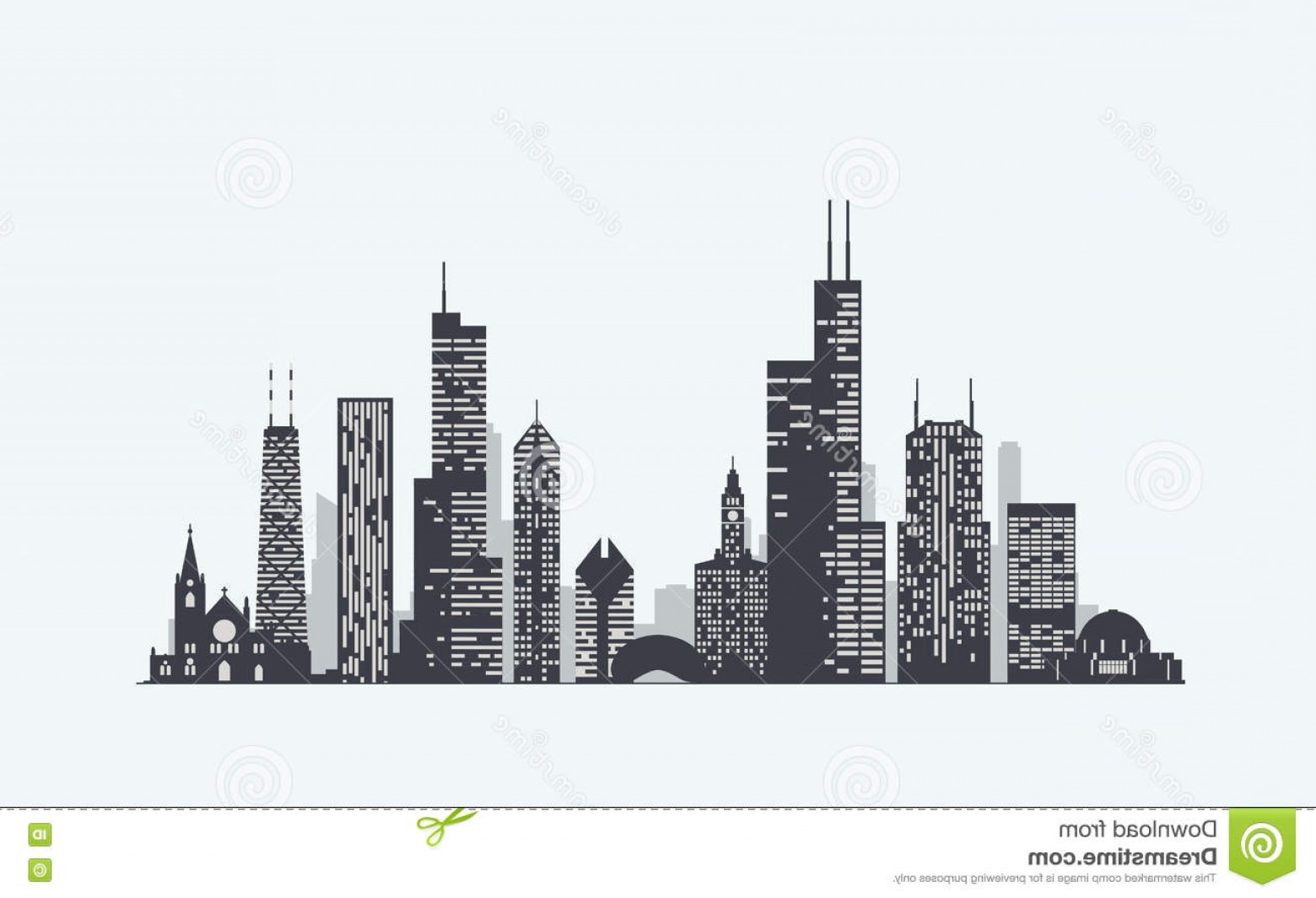 Stock Illustration Chicago Skyline Silhouette Vector Graphics Flat 1560x1064 Stock Illustration Chicago Skyline Silhouette Vector Graphics Flat