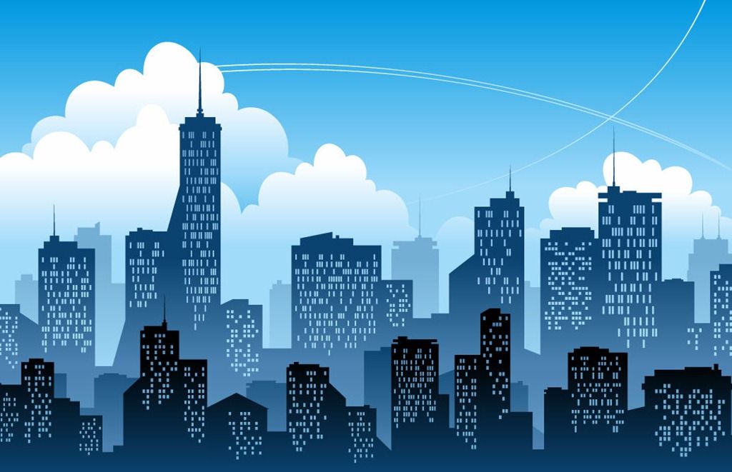 Blue Modern City Vector Illustration Free Vector Graphics All 1024x661 Blue Modern City Vector Illustration Free Vector Graphics All