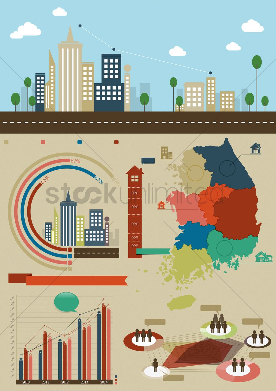 919x1300 City Infographic Vector Image