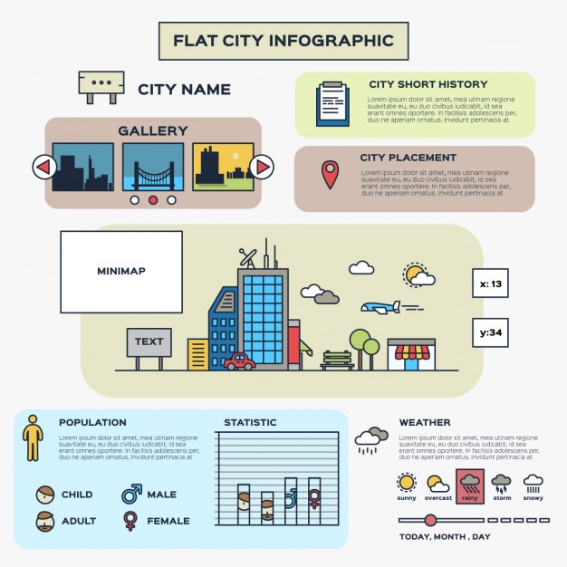 626x626 Flat City Infographic Vector Free Download