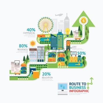 350x350 City Infographics Infographic Business Arrow Shape Template