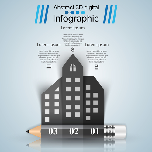 500x500 Pencil City Infographic Template Vectors Free Download