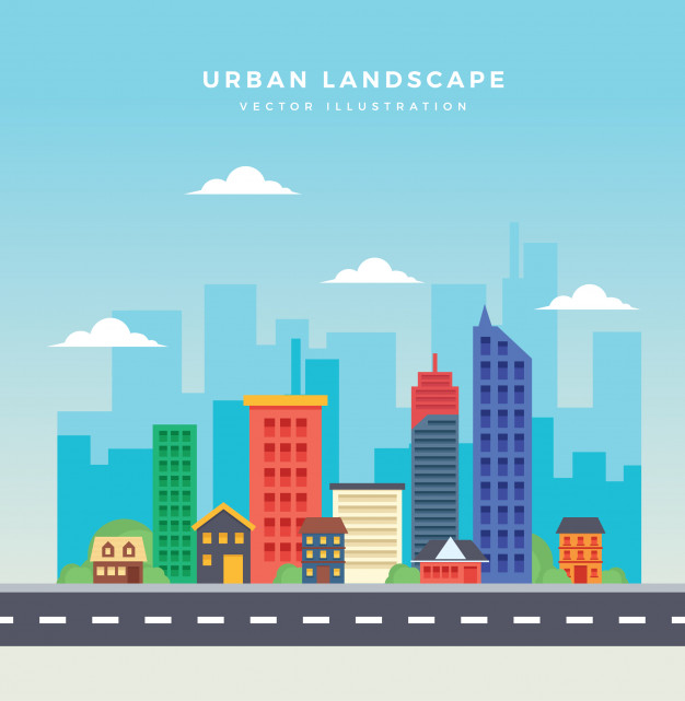 City Landscape In Flat Design Vector Premium Download 626x641 City Landscape In Flat Design Vector Premium Download