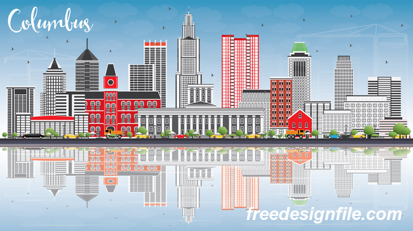 Columbus City Landscape Vectors Free Download 600x336 Columbus City Landscape Vectors Free Download