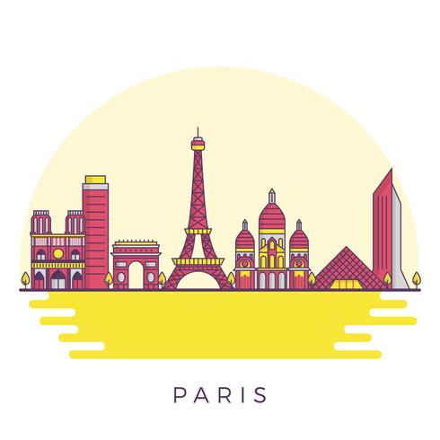 Flat Modern Paris City Landscape Vector Illustration 490x490 Flat Modern Paris City Landscape Vector Illustration