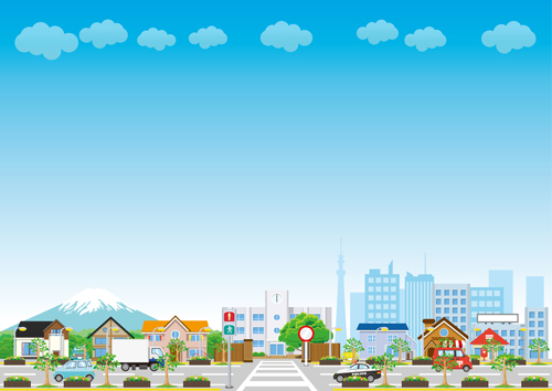 Modern City Landscape Vector Template Free Download 500x354 Modern City Landscape Vector Template Free Download