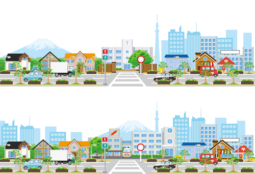 Modern City Landscape Vector Template Free Download 500x342 Modern City Landscape Vector Template Free Download