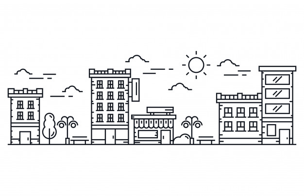 City Line Vector Illustration Vector Premium Download 626x404 City Line Vector Illustration Vector Premium Download