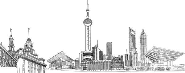 Shanghai City Line Draft Vector 600x238 Shanghai City Line Draft Vector