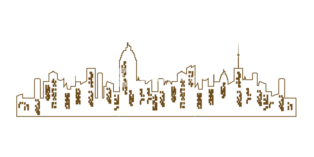 Vector City Silhouette Night Town On Transparent Background City 1000x500 Vector City Silhouette Night Town On Transparent Background City