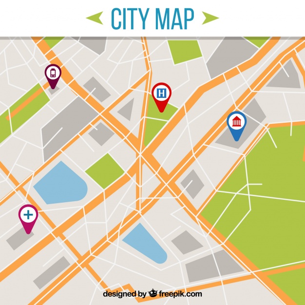 City Map With Pointers Vector Free Download 626x626 City Map With Pointers Vector Free Download
