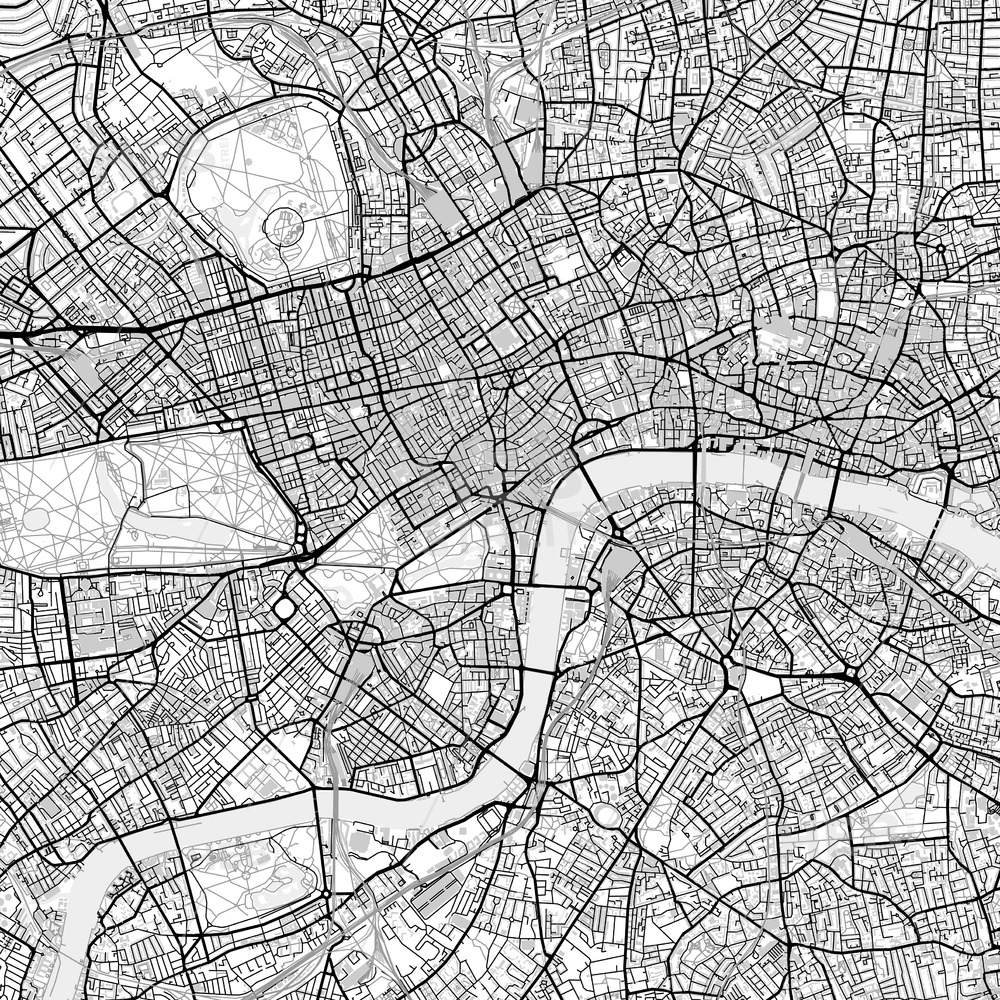 Vector Map Of London City Hebstreits Sketches 1000x1000 Vector Map Of London City Hebstreits Sketches