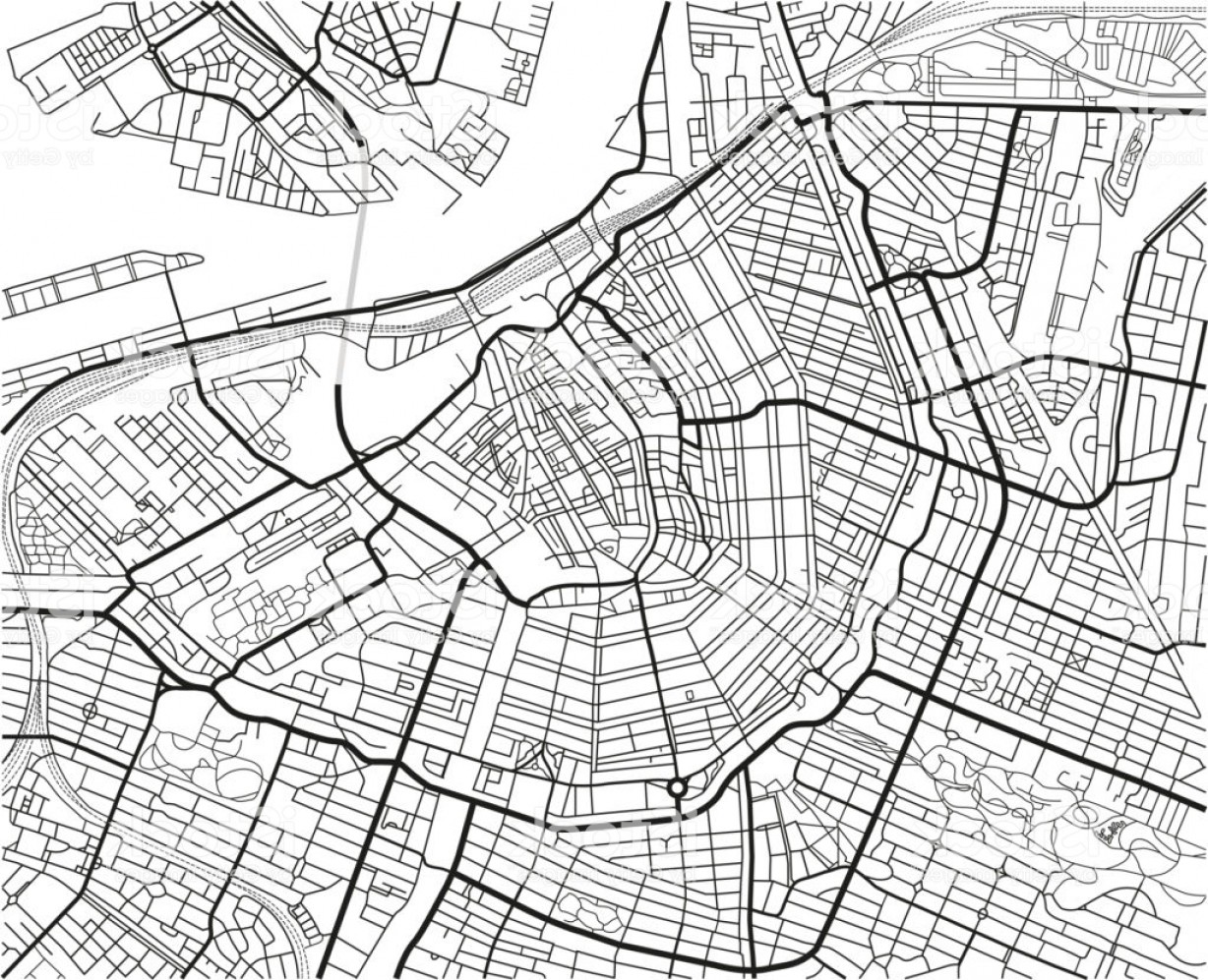 Black And White Vector City Map Of Amsterdam With Well Organized 1228x997 Black And White Vector City Map Of Amsterdam With Well Organized