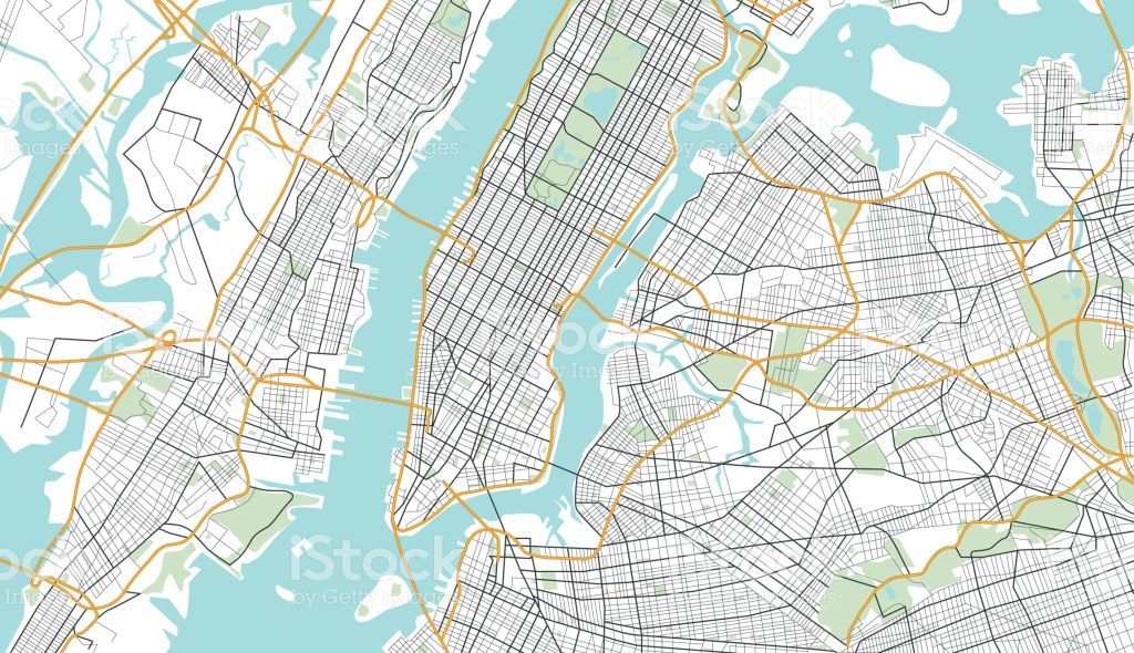 1024x590 New York City Map Vector Illustration In Ny, Ny New