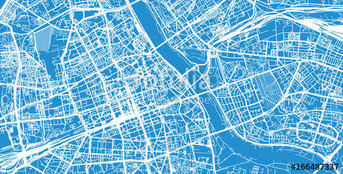 500x253 Urban City Map Of Warsaw, Poland Stock Image And Royalty Free
