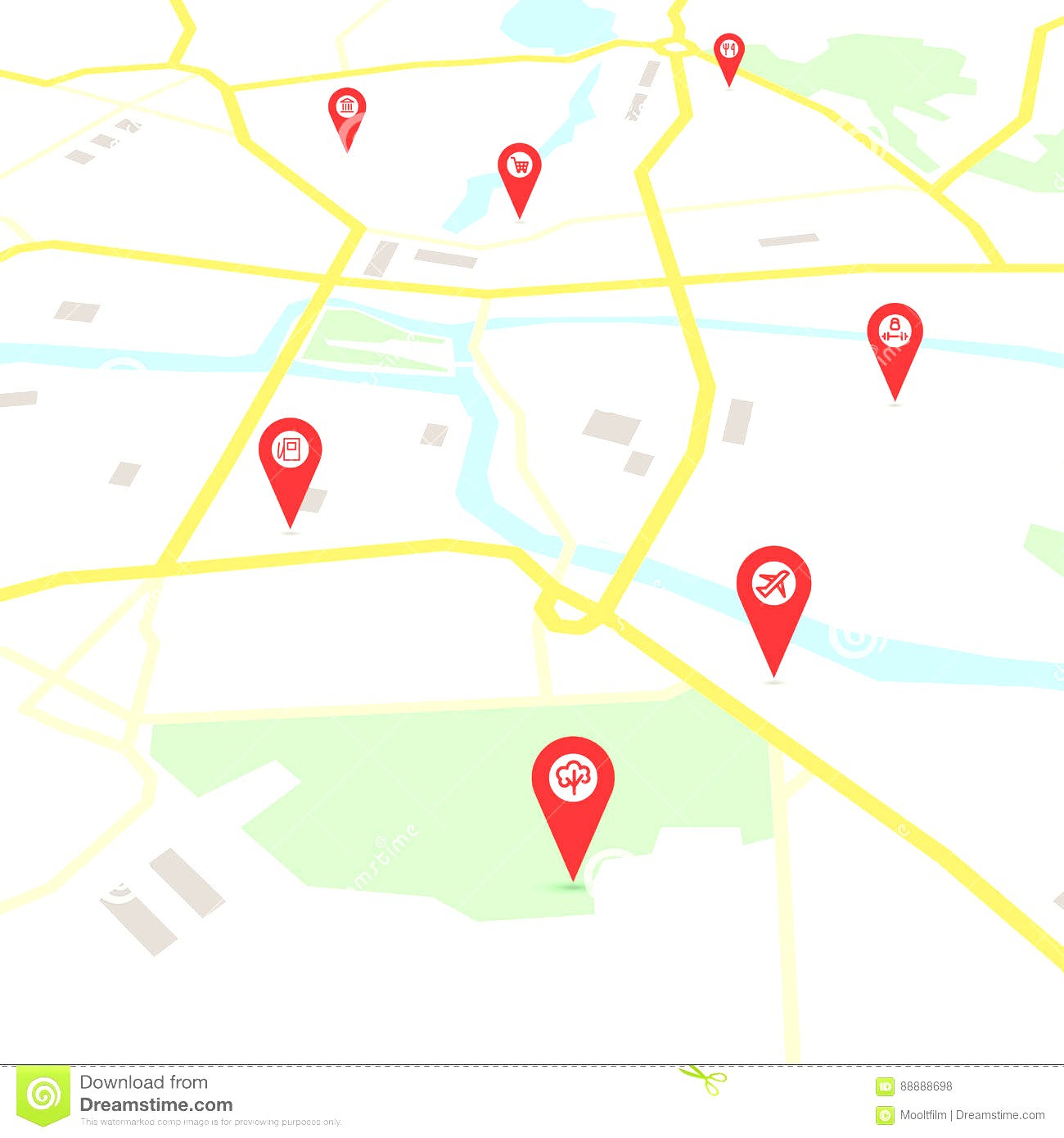 1300x1390 Vector City Map Stock Illustration Of House Plan Within