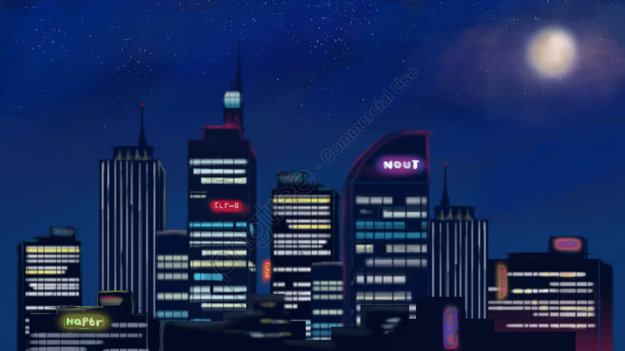 Simple Creative City Light Neon Night Vector Illustration, Light 900x506 Simple Creative City Light Neon Night Vector Illustration, Light