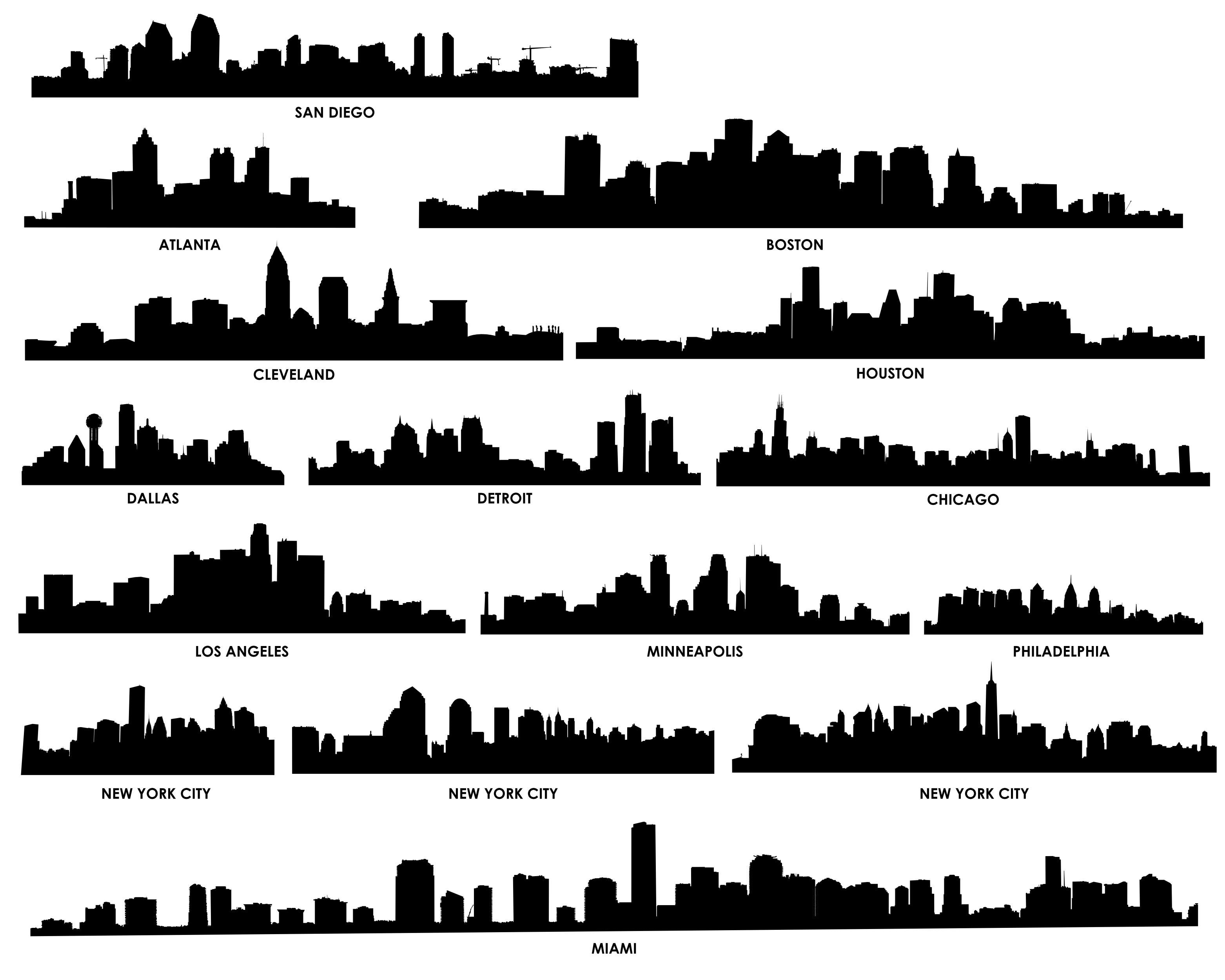 3125x2500 Cities Vector Format The Worlds Urban Silhouette Vector