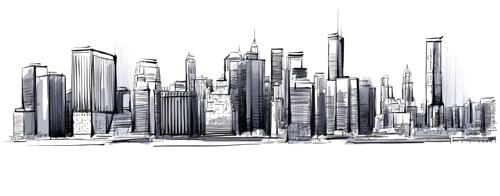500x196 Hand Drawn City Outline Vector Set Free Download