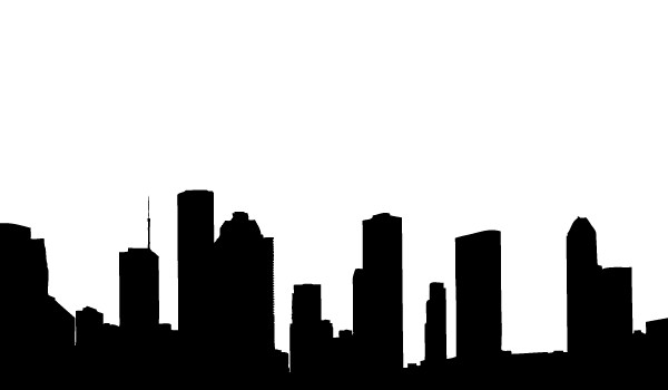 600x350 Vector Houston Skyline Silhouettes