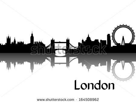 450x340 Vector Illustration Of Black Silhouette Of London Skyline