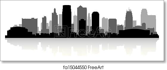 561x235 Free Art Print Of Kansas City Skyline Silhouette Kansas City Usa