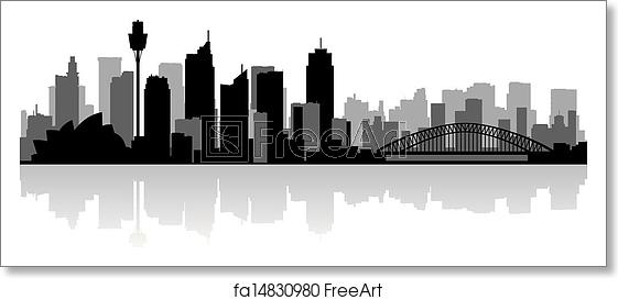 561x273 Free Art Print Of Sydney Australia City Skyline Vector Silhouette