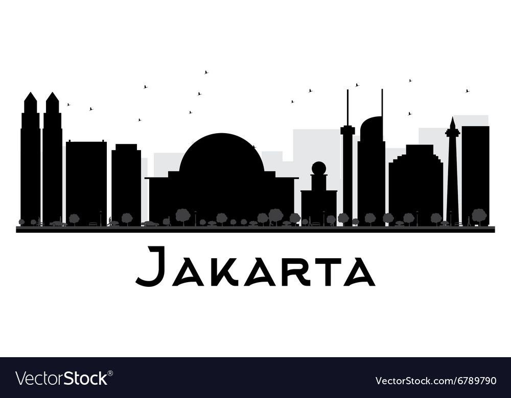 1000x780 Jakarta City Silhouette Vector