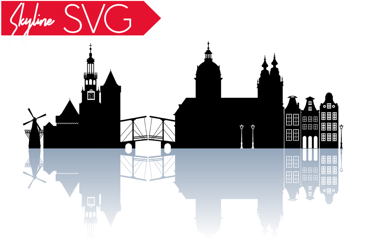 1160x772 Amsterdam City Silhouette Skyline Vector Graphic