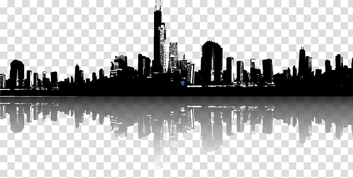 715x362 Silhouette Of Buildings, Cityscape Skyline Illustration, City