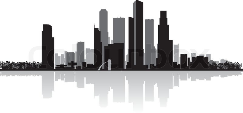 800x374 Singapore City Skyline Silhouette Stock Vector Colourbox
