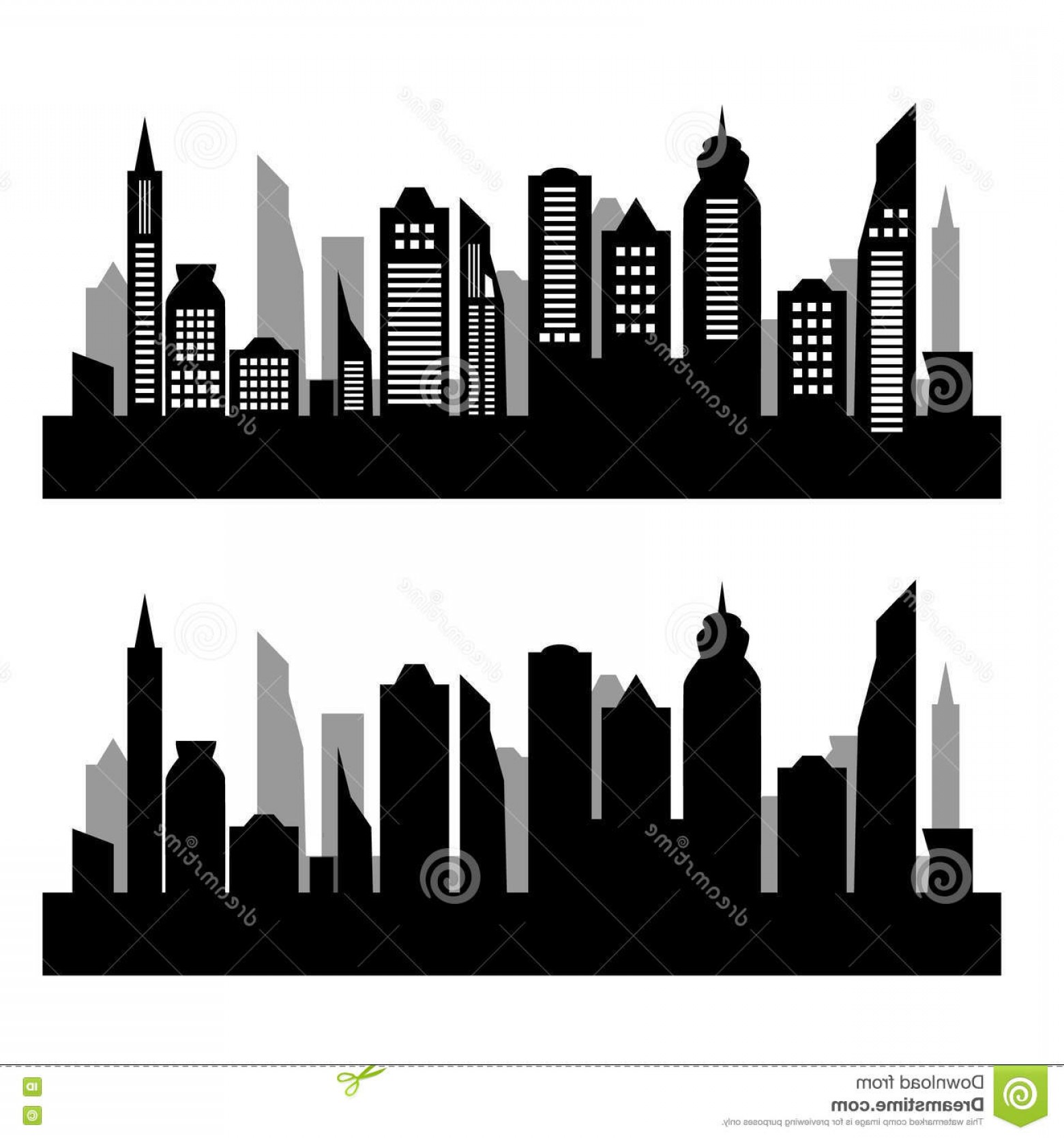 1560x1668 Stock Illustration City Silhouette White Background Skycrapers