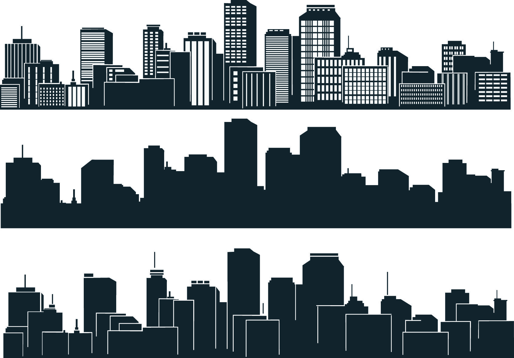 1694x1180 Free Vector Cool Vector Silhouette Of The City City Skylines