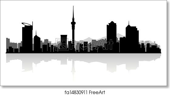560x316 Free Art Print Of Auckland City Skyline Vector Silhouette