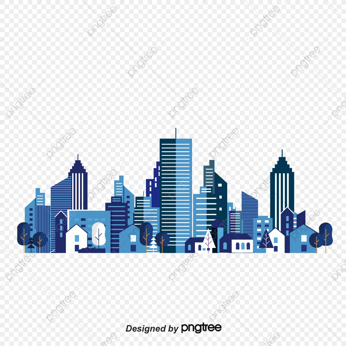 1200x1200 Hand Painted City Skyline Vector Material, Contour, City, Building