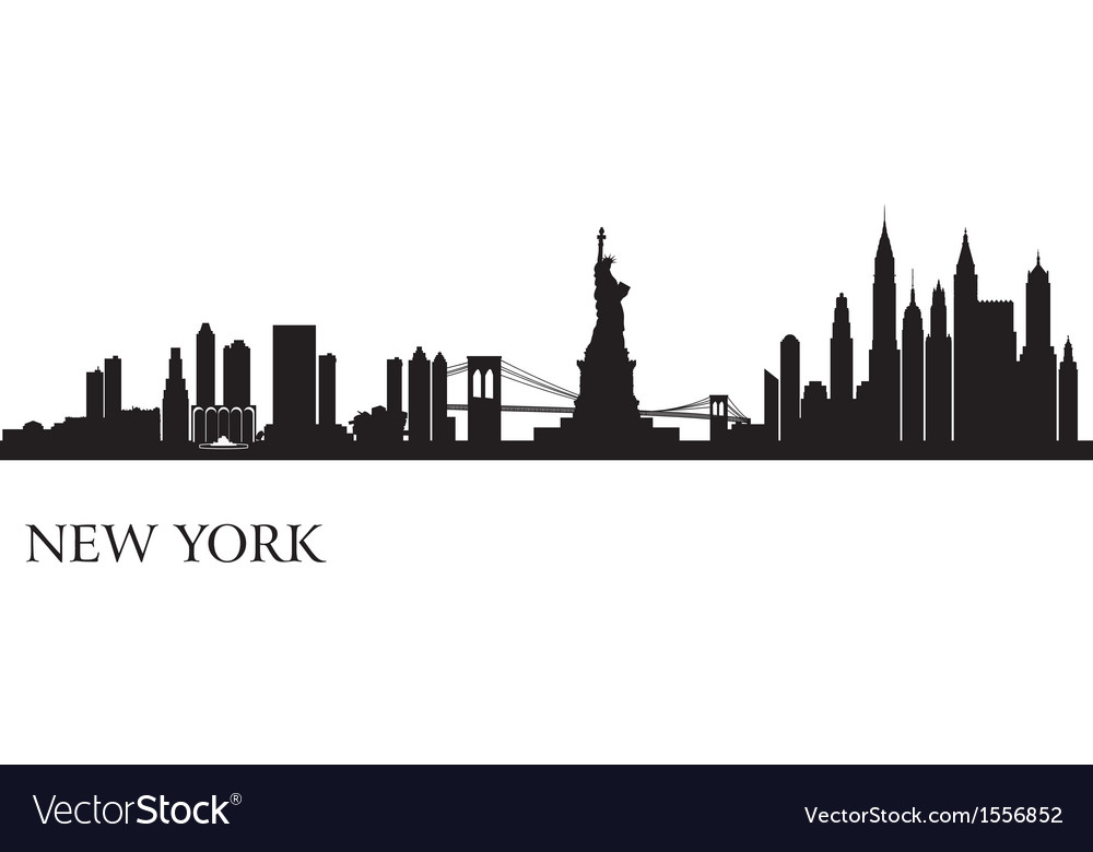 1000x780 New York City Skyline Silhouette Vector