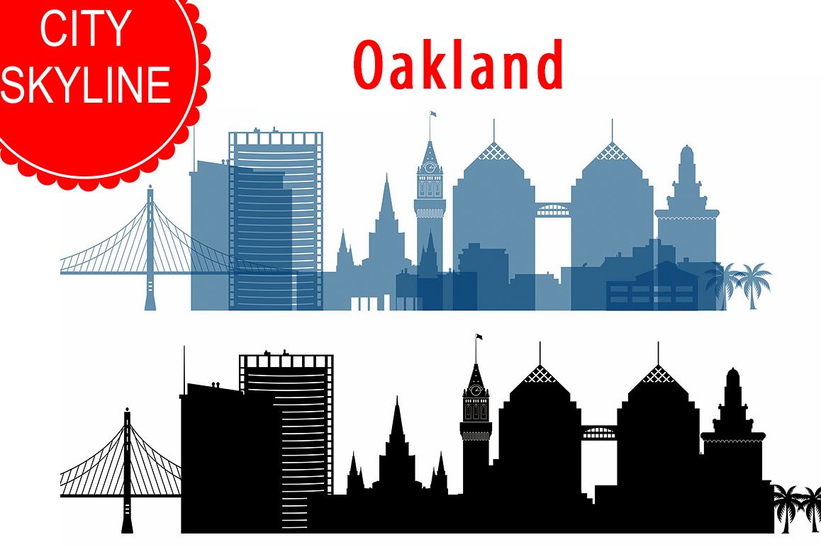1158x772 Oakland Skyline Vector, California Usa City, Png, Dwg