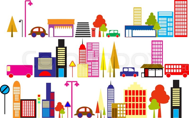Cute Vector Illustration Of A City Stock Vector Colourbox 800x503 Cute Vector Illustration Of A City Stock Vector Colourbox