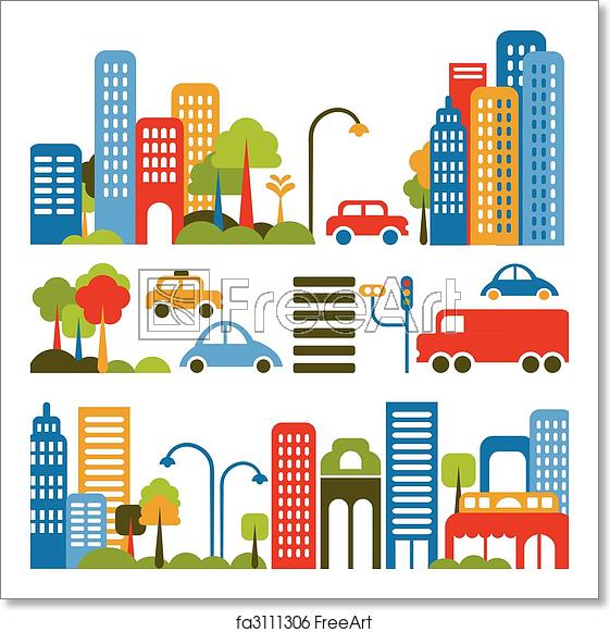 Free Art Print Of Cute Vector Illustration Of A City Street 561x581 Free Art Print Of Cute Vector Illustration Of A City Street