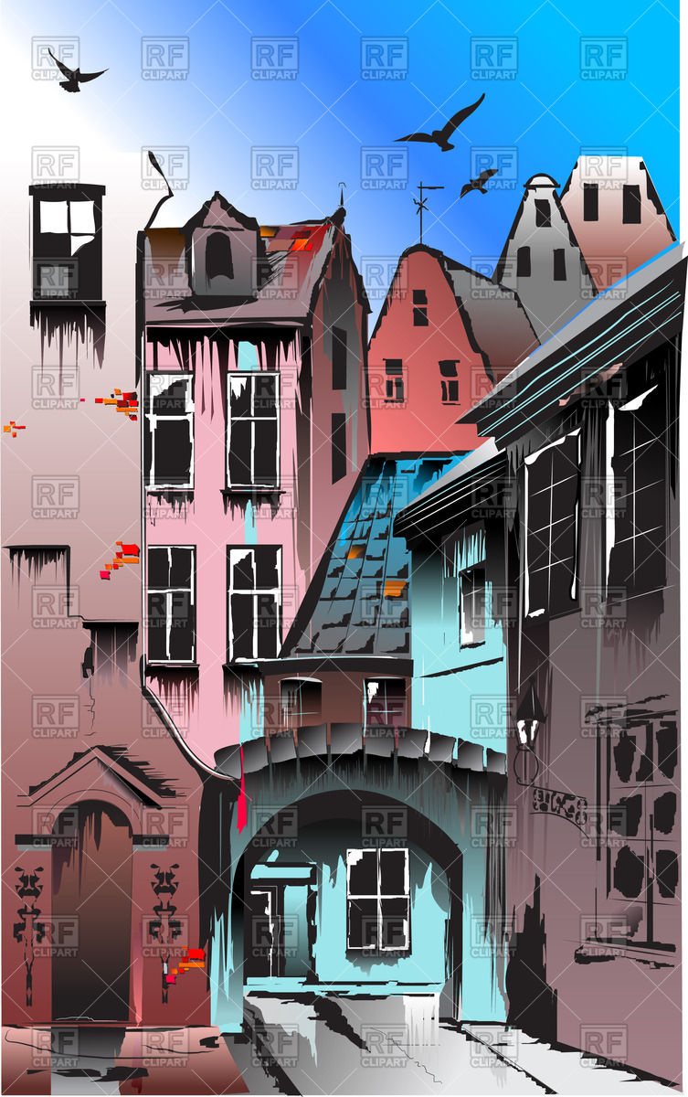 Medieval European City Street Vector Image Of Architecture 753x1200 Medieval European City Street Vector Image Of Architecture