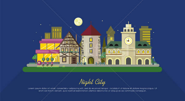 Night City City Street Vector Illustration Vector Illustration 600x329 Night City City Street Vector Illustration Vector Illustration