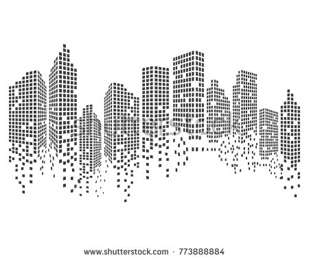 450x380 Modern City Skyline City Silhouette Vector Illustration In Flat