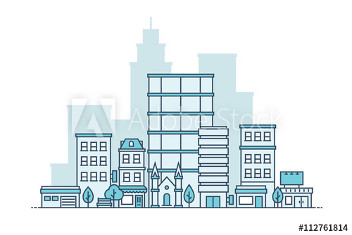 500x334 Simple City Vector Illustration