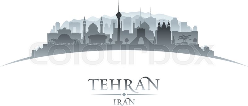 800x342 Tehran Iran City Skyline Silhouette Stock Vector Colourbox