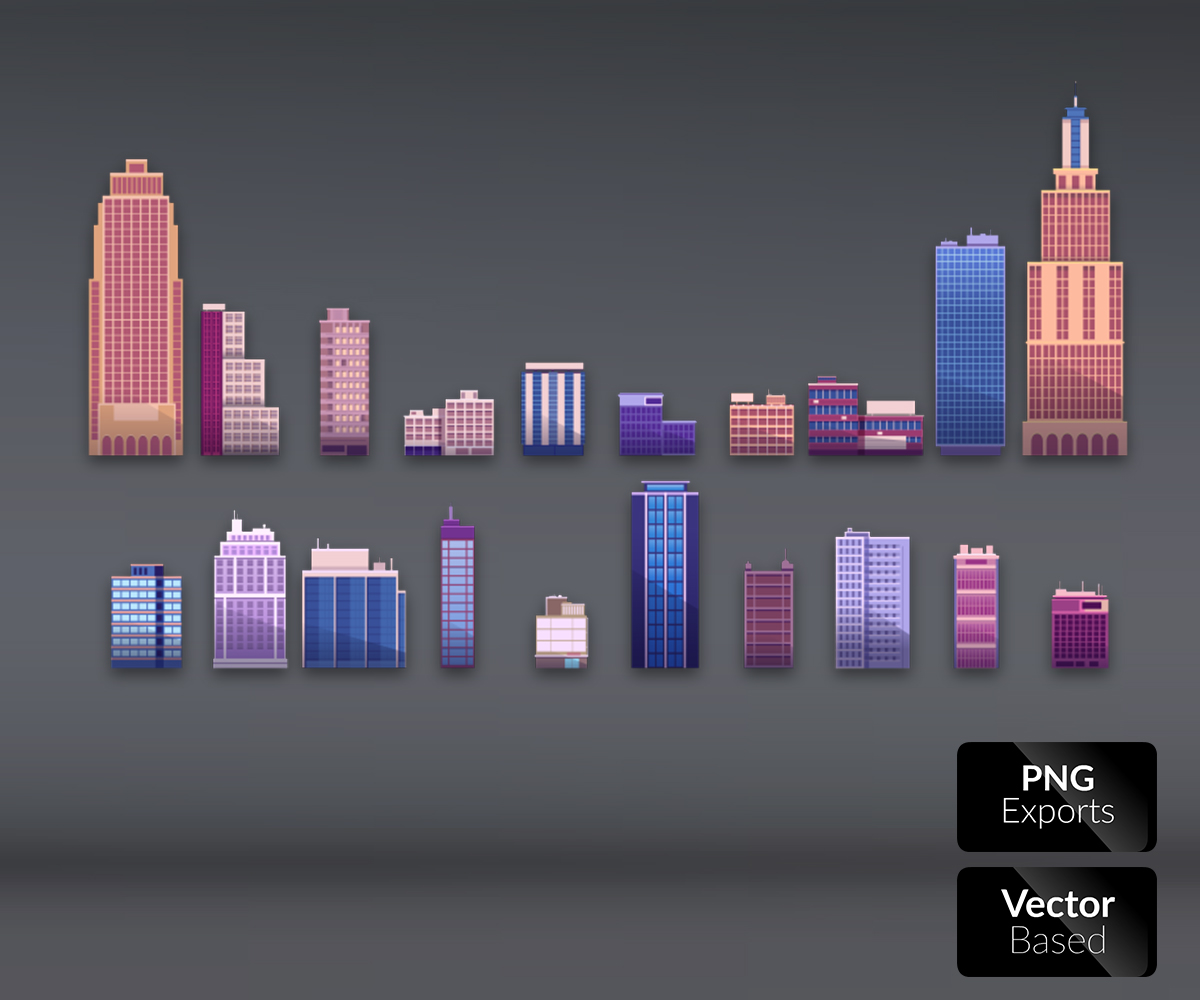 1200x1000 City Vector Background